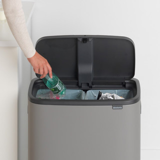 Brabantia Bo Touch Bin 2x30 Liters Mineral Concrete Gray