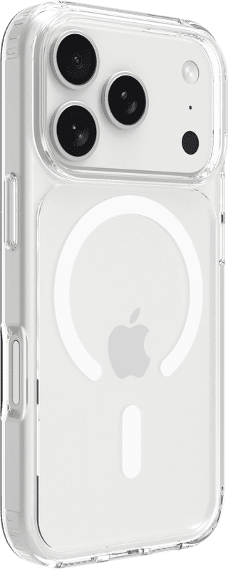 BlueBuilt MagSafe Hoesje iPhone 18 Pro Transparant + Kaarthouder Leer Zwart