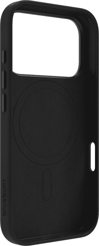 BlueBuilt MagSafe Coque iPhone 18 Pro Cuir Noir + Porte-carte Cuir Noir