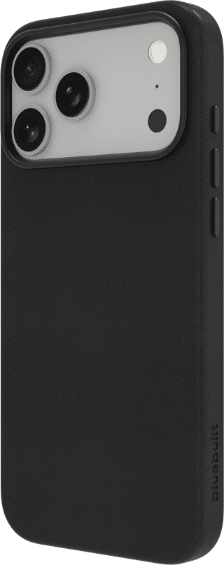 BlueBuilt MagSafe Coque iPhone 18 Pro Max Cuir Noir + Porte-carte Cuir Noir