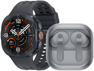 Samsung Galaxy Watch Ultra 2 5G Titanium Zwart 47mm + Samsung Galaxy Buds4 Pro Wit