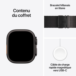Apple Watch Ultra 4 Cellular 49 mm Noir Bracelet Milanais M