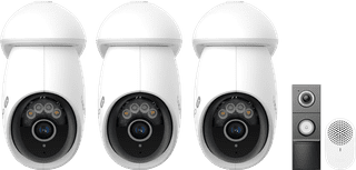 TP- Link Tapo C560WS 3-Pack + D235 Smart Battery & Wired Doorbell