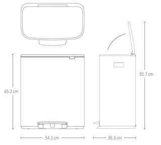 Brabantia Bo Pedal Bin 60L White + Trash Bags (120 units)