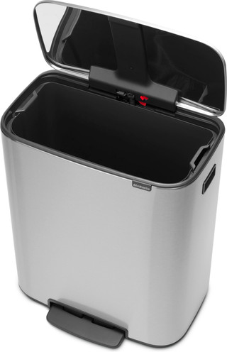 Brabantia Bo Pedal Bin 60L Stainless Steel Fingerprint-Proof