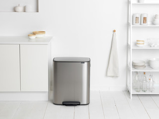 Brabantia Bo Pedal Bin 60L Stainless Steel Fingerprint-Proof