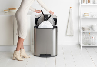 Brabantia Bo Pedal Bin 60L Stainless Steel Fingerprint-Proof
