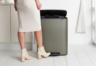 Brabantia Bo Poubelle à Pédale 2 x 30 Litres Platine