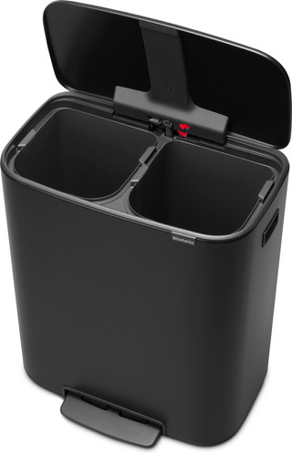 Brabantia Bo Poubelle à Pédale 2 x 30 Litres Matt Black