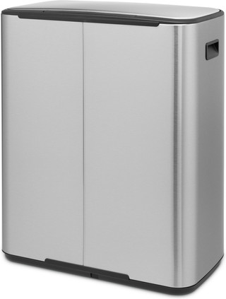 Brabantia Bo Poubelle à Pédale 2 x 30 Litres Inox Anti-traces de Doigts