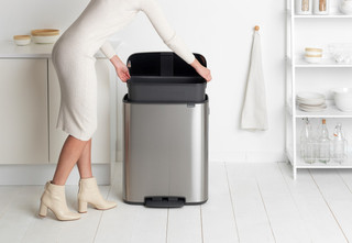 Brabantia Bo Pedal Bin 60L Stainless Steel Fingerprint-Proof