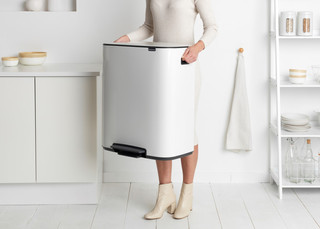 Brabantia Bo Pedal Bin 2 x 30 Litres White