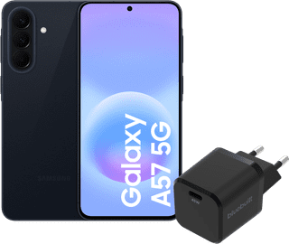 Samsung Galaxy A57 128 Go Bleu Foncé 5G + BlueBuilt Chargeur avec Port USB-C 45 W Noir