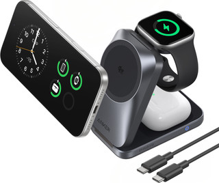 Anker MagGo 3-in-1 Vouwbare Draadloze Oplader 25W Zwart