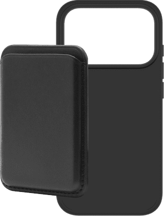 BlueBuilt MagSafe Hoesje iPhone 18 Pro Zwart + Kaarthouder Leer Zwart