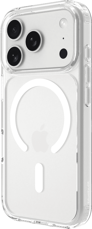 BlueBuilt MagSafe Hoesje iPhone 18 Pro Transparant + Kaarthouder Leer Zwart
