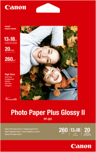 Canon PP-201 Papier photo brillant Plus 20 Feuilles 13 x 18 cm