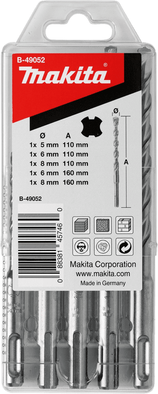 Makita 5-delige SDS-Plus borenset B-49052