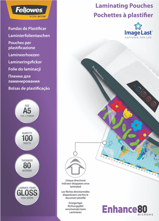 Fellowes Laminator covers ImageLast 80 mic A5 (100 Pieces)