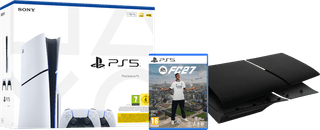 PlayStation 5 Slim Disc Edition + FC 27 + Façades Noir + Manette Supplémentaire Blanc