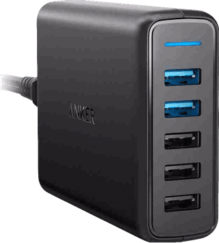 Anker PowerPort Speed Chargeur 5 Ports USB 18 W Quick Charge 3.0 Noir