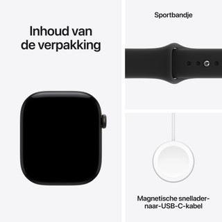 Apple Watch Series 12 Cellular 46mm Zwart Sportband M/L
