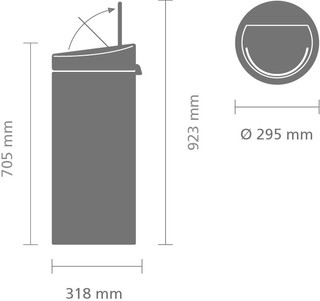 Brabantia Touch Bin Prullenbak 30 Liter Soft Grey
