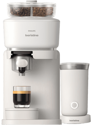 Philips Baristina Bean Swap BAR320/00 Blanc + Mousseur à Lait
