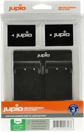 Jupio Kit: 2x Battery NP-W126S + USB Dual Charger