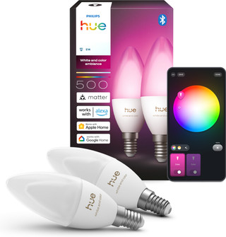 Philips Hue Kaarslamp White and Color E14 Duo Pack