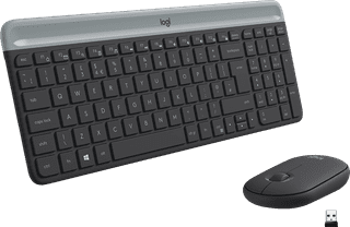 Logitech MK470 Slim Draadloos Toetsenbord en Muis Grijs AZERTY