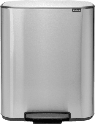 Brabantia Bo Pedal Bin 2x 30L Stainless Steel Fingerprint-Proof