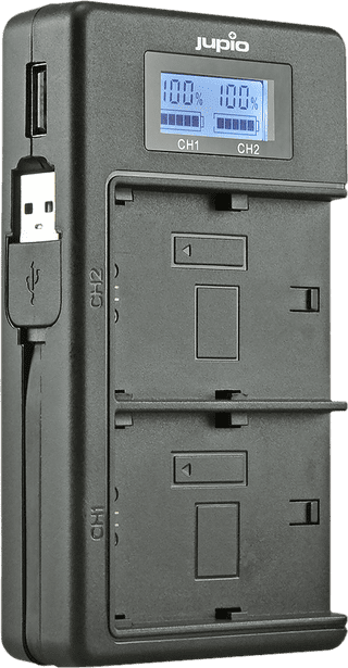 Jupio USB Duo Charger LCD pour Fujifilm NP-W126(S)