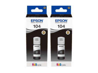 Epson 104 Bouteilles d'Encre Noir Lot de 2