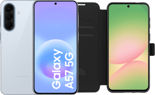 Samsung Galaxy A57 256GB Light Blue 5G + BlueBuilt Book Case Black