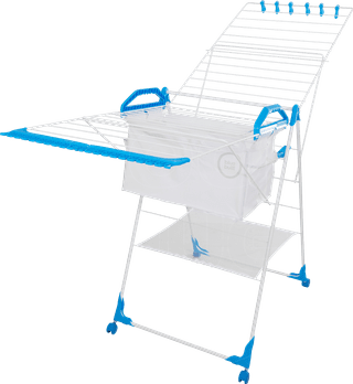 BlueBuilt Drying Rack 25 Meters with Laundry Basket, Clothespins, and Wash Bag