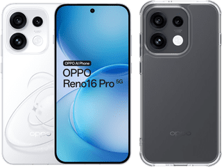 OPPO Reno16 Pro 512GB Wit 5G + BlueBuilt Back Cover Transparant