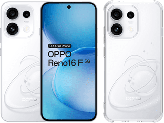 OPPO Reno16 F 256GB Wit 5G + BlueBuilt Back Cover Transparant