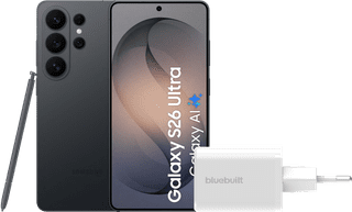 Samsung Galaxy S26 Ultra 1 To Noir 5G + BlueBuilt Chargeur 65 Watts Blanc