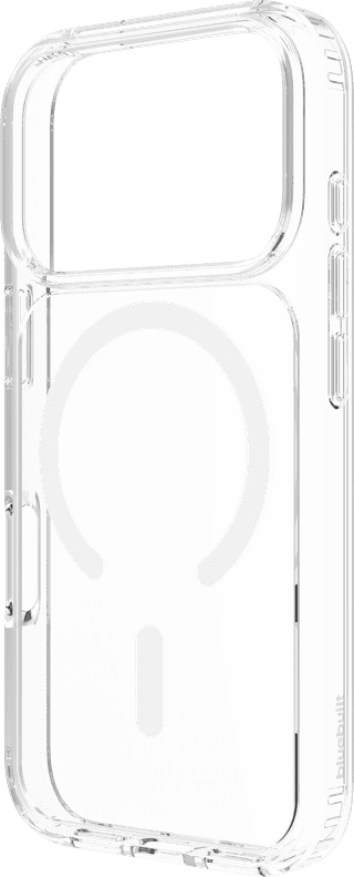 BlueBuilt MagSafe Hoesje iPhone 18 Pro Transparant + Kaarthouder Leer Zwart