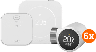 tado Wired Smart Thermostat X Multi Room Starter Pack 2nd Generation (6 radiator knobs)