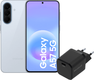 Samsung Galaxy A57 256 Go Bleu Clair 5G + BlueBuilt Chargeur avec Port USB-C 45 W Noir