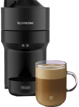 De'Longhi Nespresso Vertuo Pop ENV90.B + 30 capsules en 2 glazen kopjes