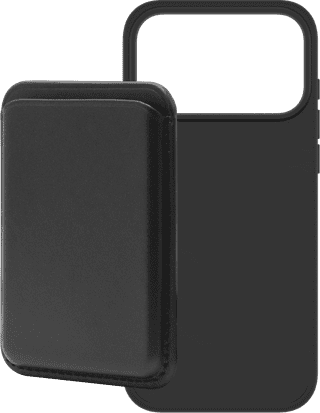 BlueBuilt MagSafe Hoesje iPhone 18 Pro Max Zwart + Kaarthouder Leer Zwart
