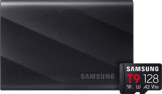 Samsung T9 Portable SSD 2 To Noir + Samsung MicroSDXC T9 128 Go 200 Mo/s