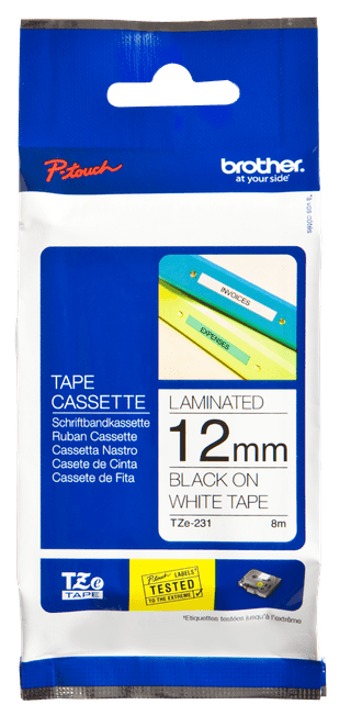 Brother TZe-231 Label Black on White (12mm x 8m)