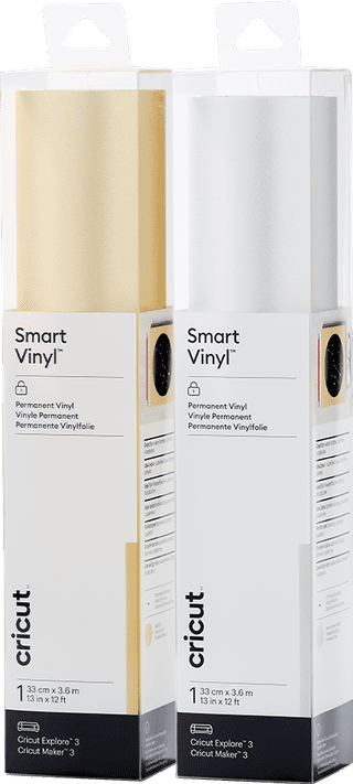 Cricut Smart Vinyle Permanent 33 x 366 Shimmer Or et Shimmer Argent Pack Combiné