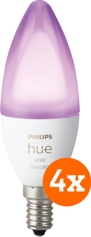 Philips Hue Kaarslamp White and Color E14 4-Pack