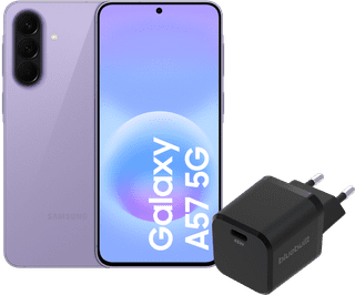 Samsung Galaxy A57 128 Go Mauve 5G + BlueBuilt Chargeur avec Port USB-C 45 W Noir