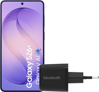 Samsung Galaxy S26 Plus 256GB Dark Blue 5G + BlueBuilt Charger 45W Black